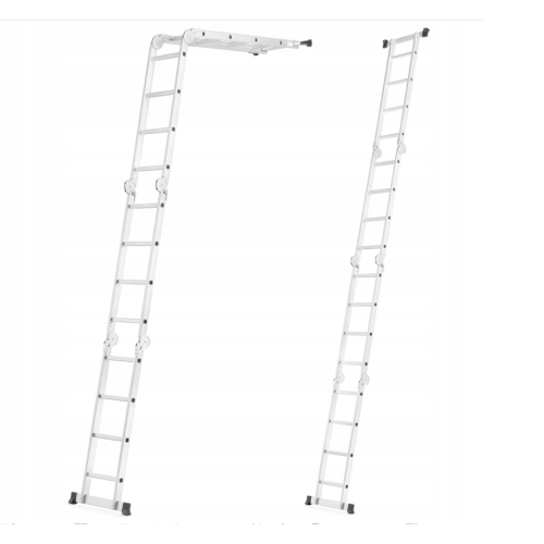 4x4 scharnierende aluminium ladder met platform